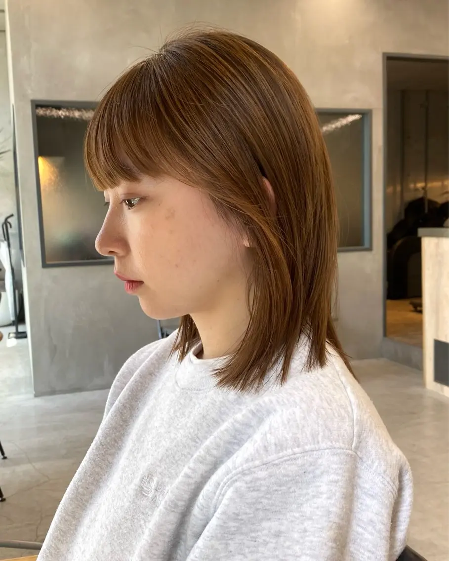 ミディアム カット ヘアカラー 村田 りょうやのヘアスタイル