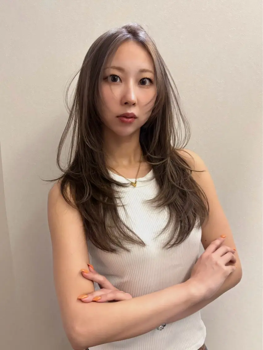 セミロング レイヤーカット カット ヘアカラー トリートメント Hina/なりたいが 叶う韓国ヘア❤️のヘアスタイル