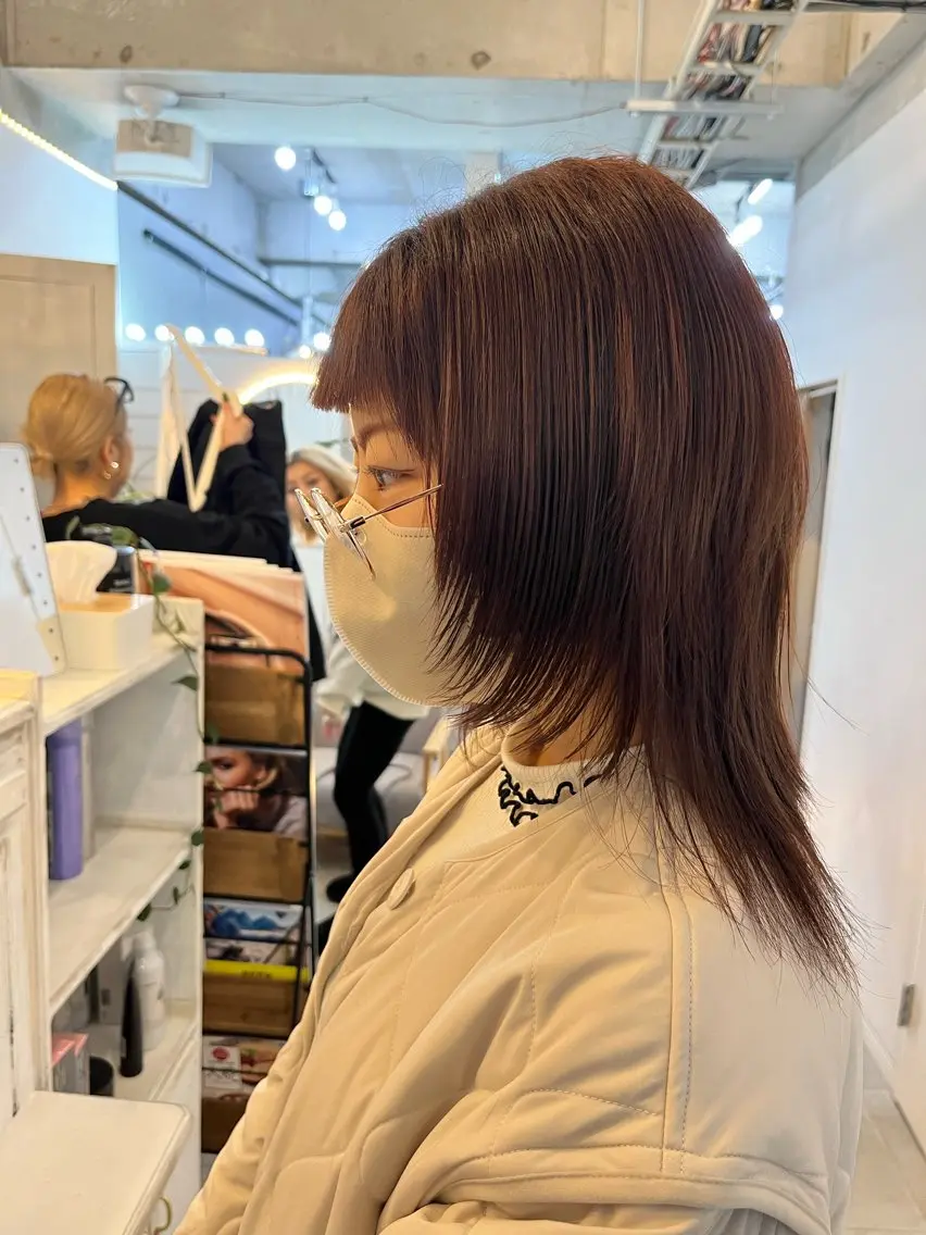 ショート ウルフカット カット ブリーチ有無Wカラー メンズパーマ大成のヘアスタイル