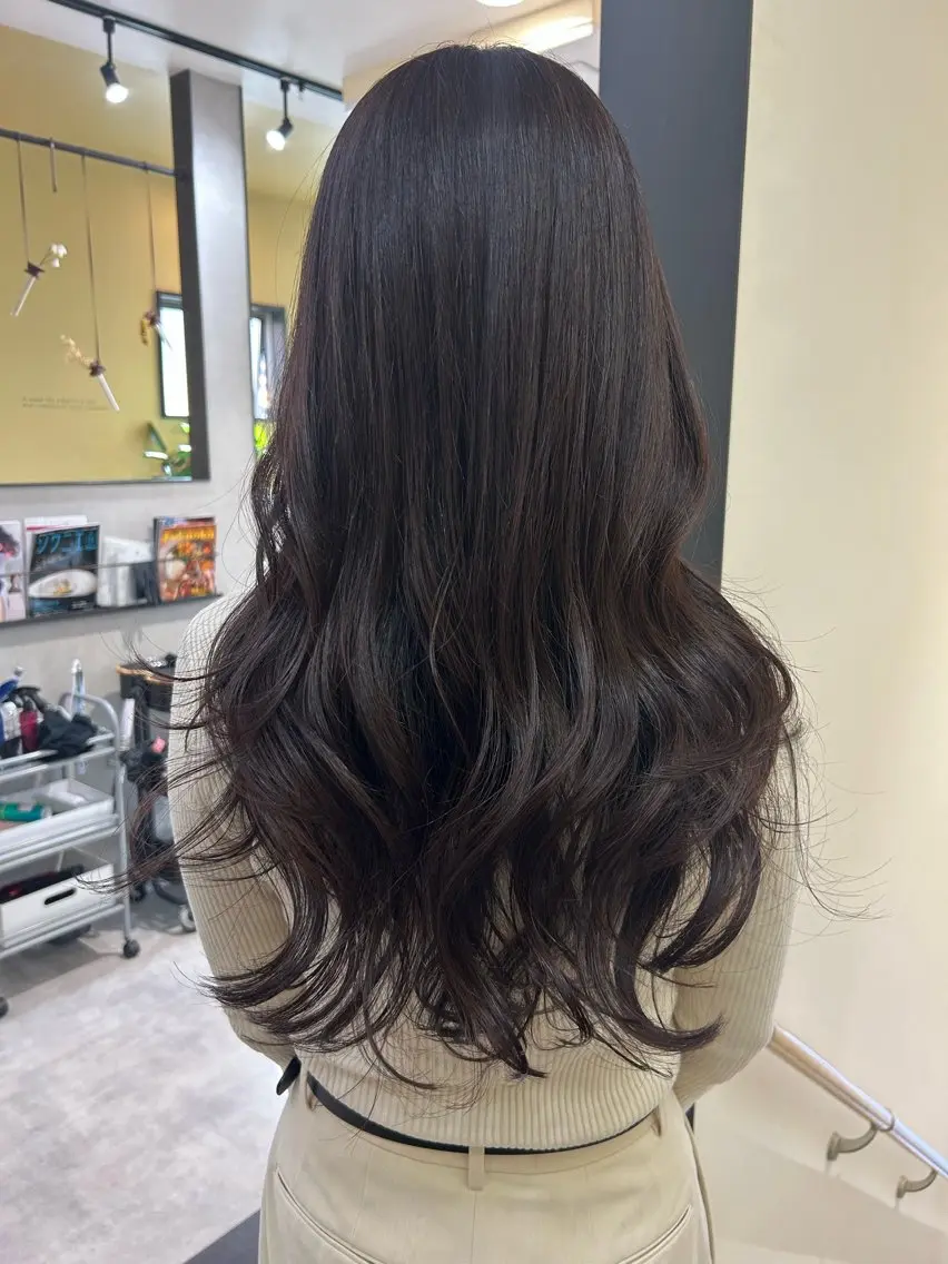 ロング カラー ベージュカラー ラベンダーカラー ラベンダーベージュ カット ヘアカラー トリートメント hubhair レイヤー/透明感のヘアスタイル