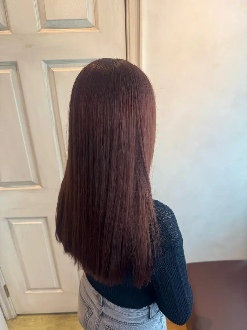 ロング カラー ボルドーカラー ブラウンカラー カット ヘアカラー 💛似合わせ×艶髪 空陽💙のヘアスタイル