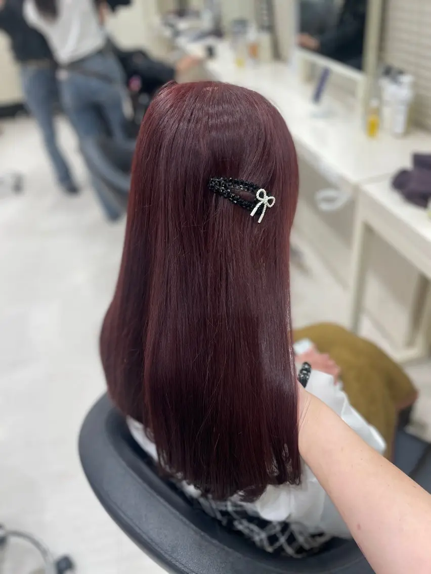ロング ヘアカラー トリートメント ヘアセット 💗暖色カラー💗 ツヤ髪💗Mayaのヘアスタイル