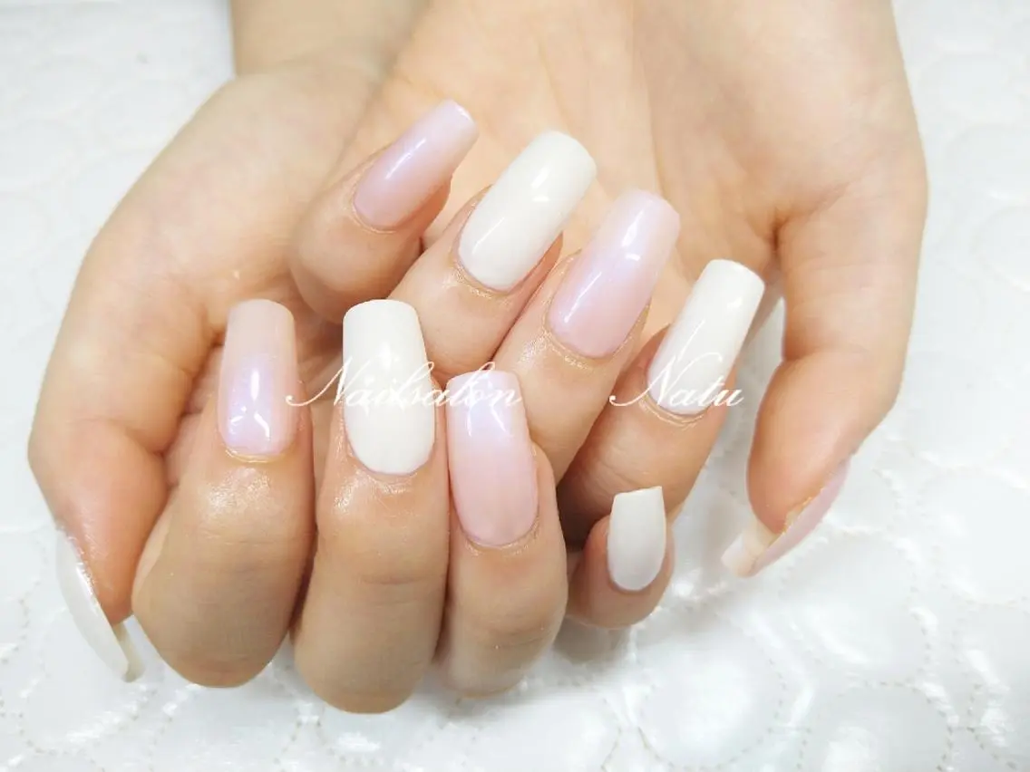 ネイル 長さ出し スクエアネイル nailsalon Natuのネイルデザイン