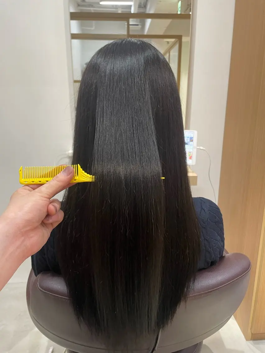 ロング ボブ ハイライト 髪質改善 レイヤーカット 縮毛矯正 🌟髪質改善 平本雄大🌟のヘアスタイル