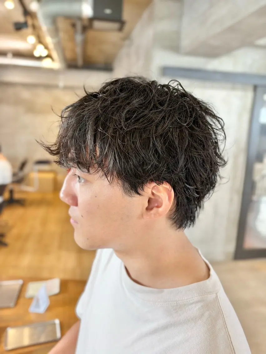 ショート パーマ メンズ カット パーマ スナップフォト確認 お願いします!竹内のヘアスタイル