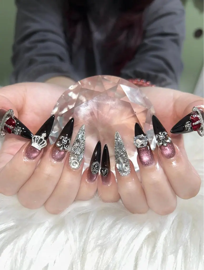ネイル アートネイル オーロラネイル チークネイル 長さ出し フットネイル ハンドネイル 銀河_ Chan nailsのネイルデザイン