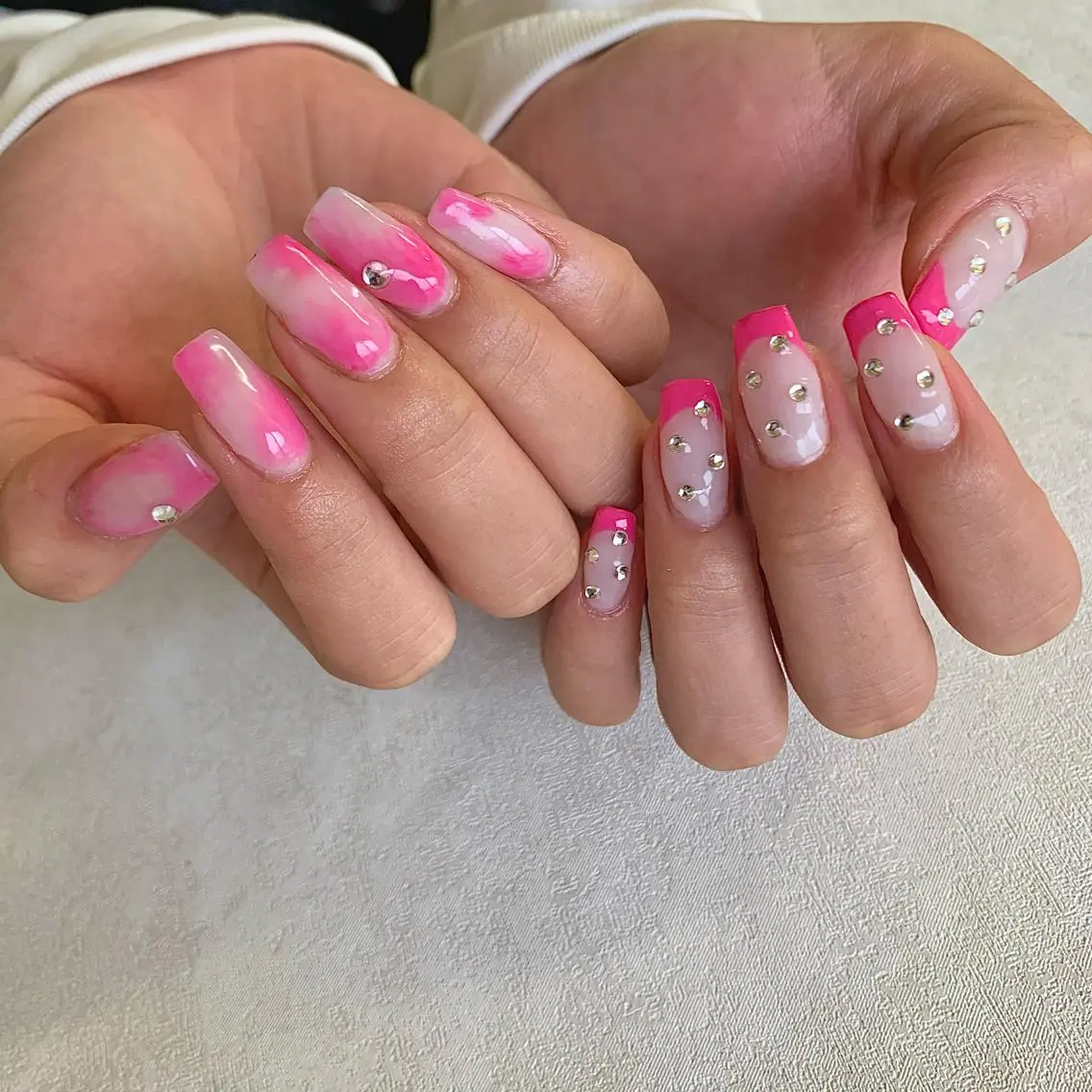 ロング gypsophila 野村のネイルデザイン