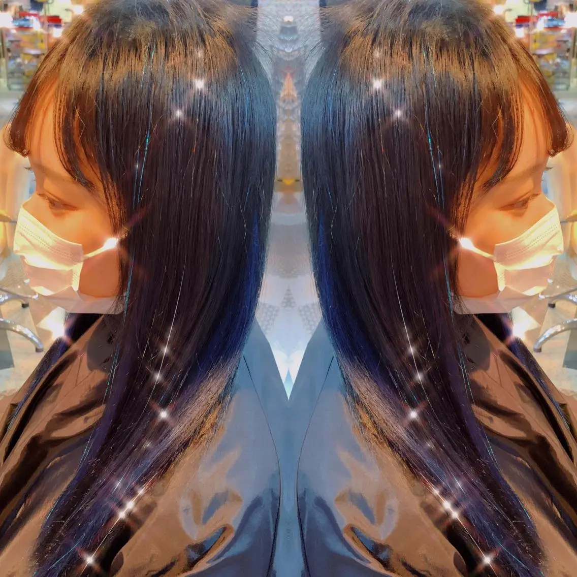 ロング カラー ヘアアレンジ マツエク・マツパ シルバー 韓国風マツエク 韓国風ヘア 🌈派手髪エクステ ブレイズ🌈ひろとのヘアスタイル