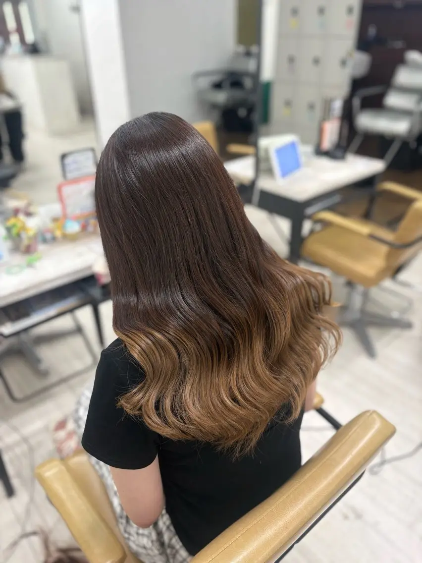 ロング カラー カット ヘアカラー トリートメント 暖色系カラー/ピンク Ririi🎀のヘアスタイル