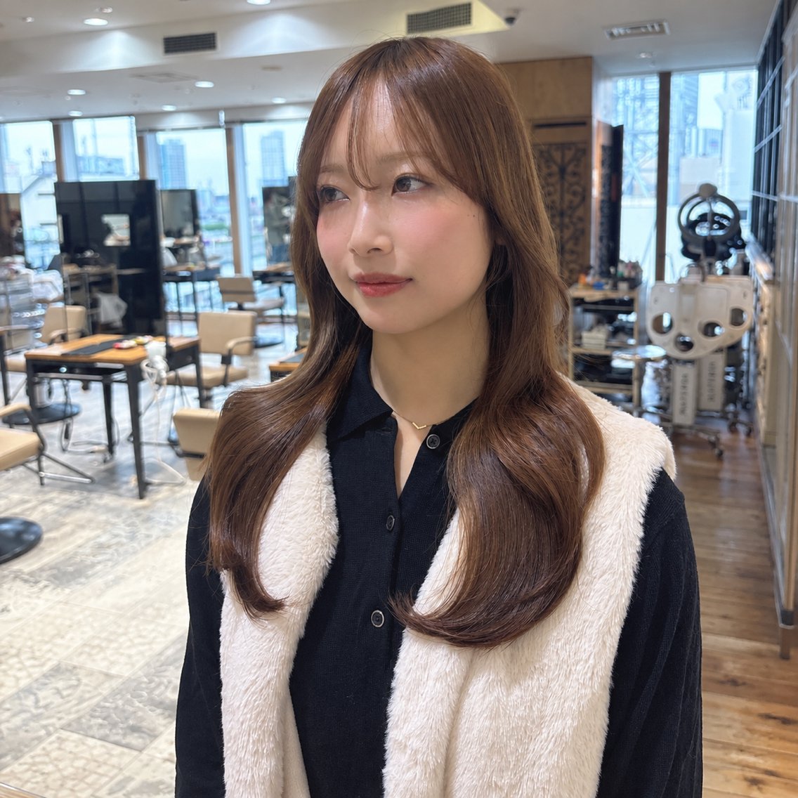 ロング よねけん/顔まわり/ レイヤーカット🌟のヘアスタイル