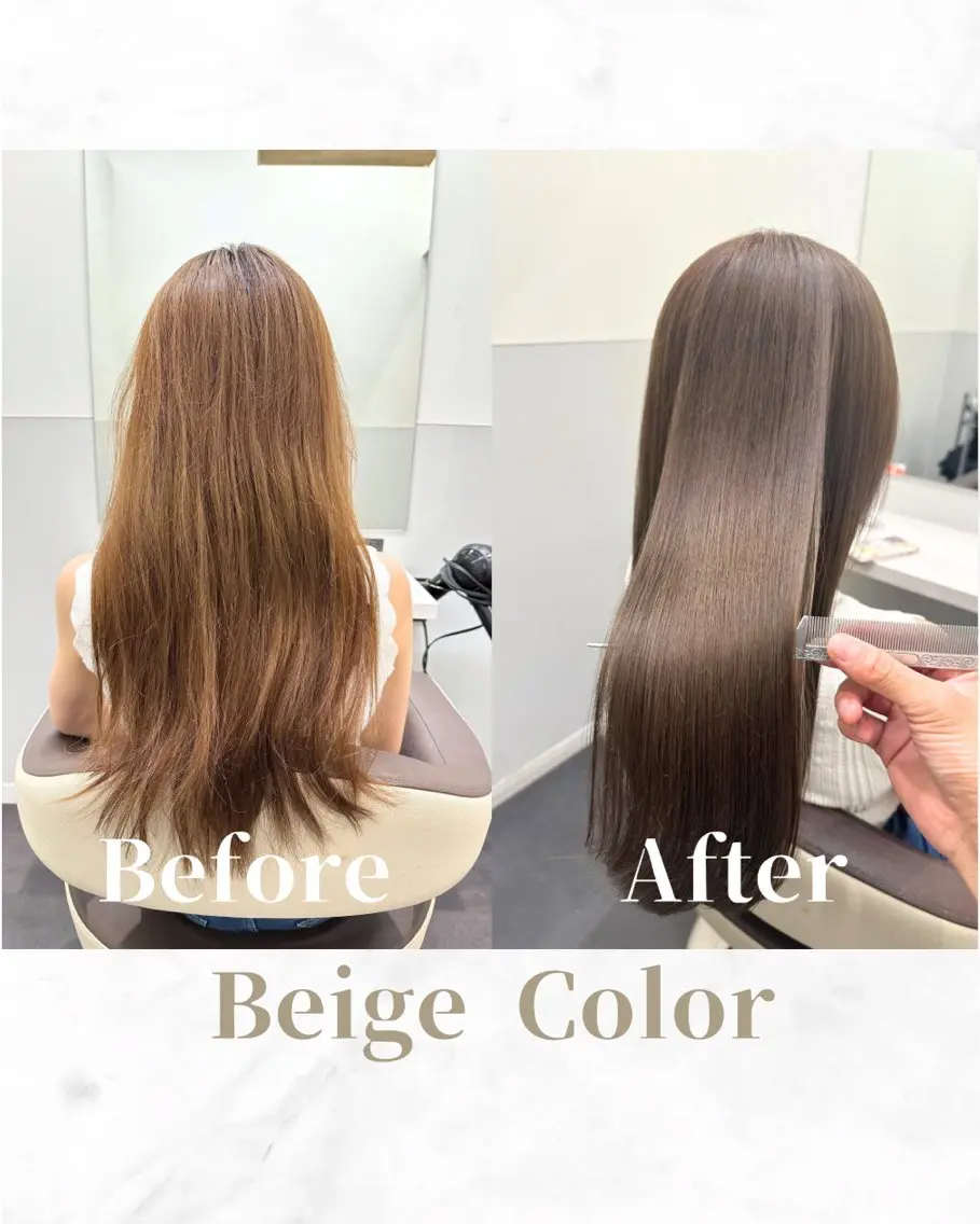 ロング カラー ベージュカラー 透明感カラー 髪質改善 トリートメント カット ヘアカラー トリートメント 【美髪矯正 /髪質改善】RINのヘアスタイル