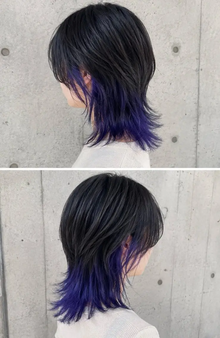 ミディアム カラー ウルフカット カット ヘアカラー トリートメント ハイトーンショート SHINOのヘアスタイル