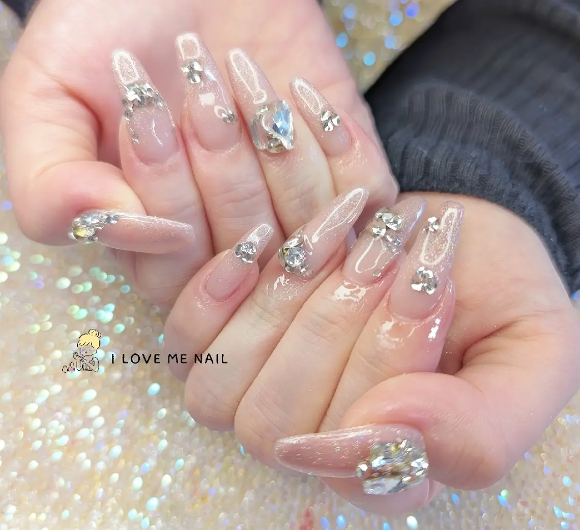 ネイル 長さ出し ハート 韓国ネイル マグネットネイル ニュアンスネイル ハンドネイル I LOVE ME NAIL.。.:*♡のネイルデザイン