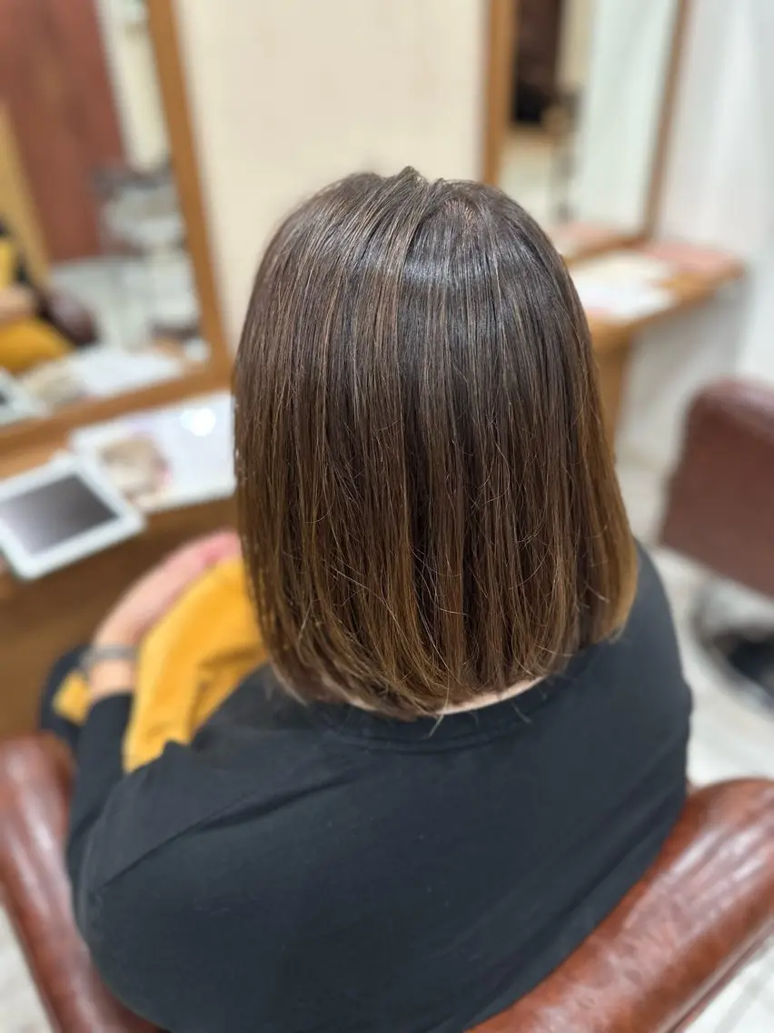 ミディアム カラー ハイライトカラー ボブ ハイライト カット ヘアカラー トリートメント 平日オススメ✨ コスパ&タイパ✨山下のヘアスタイル