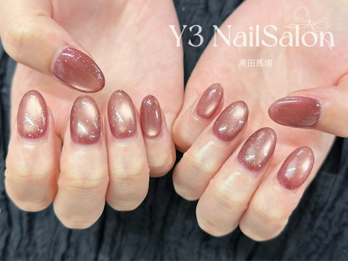 ネイル 氷ネイル・うるうるネイル キラキラネイル マグネットネイル マグネットワンカラー オフィスネイル ハンドネイル Y3 NailSalonのネイルデザイン