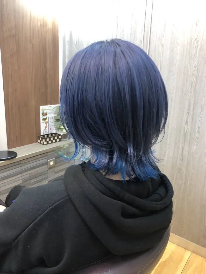 セミロング カラー ヘアカラー 細川武琉/艶カラー /Aqua limeのヘアスタイル