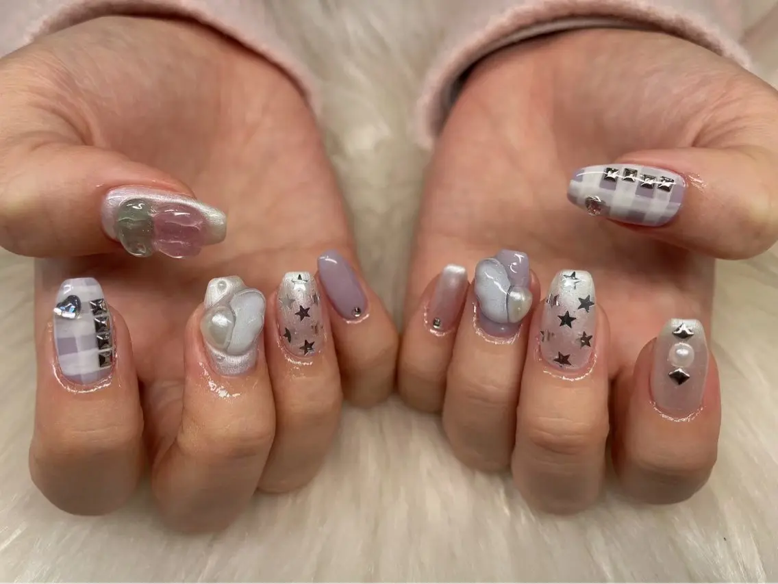 ネイル アートネイル クリアネイル フットネイル ガーリー ハート ハンドネイル ティーエヌ 金山駅東口店のネイルデザイン