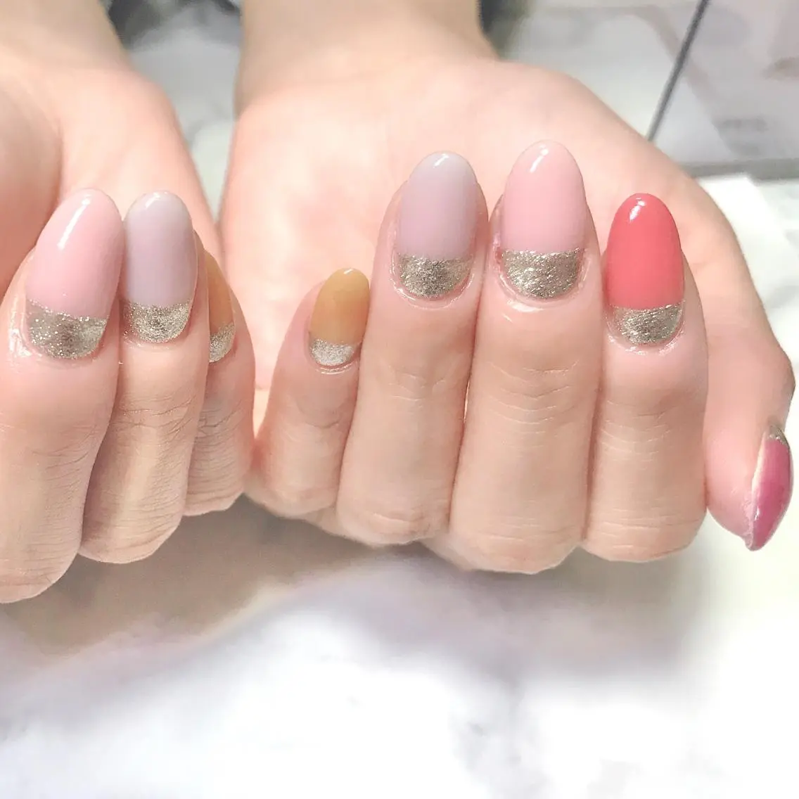 ネイル ラメ(グリッター) ワンカラーネイル ステラ marikominoのネイルデザイン