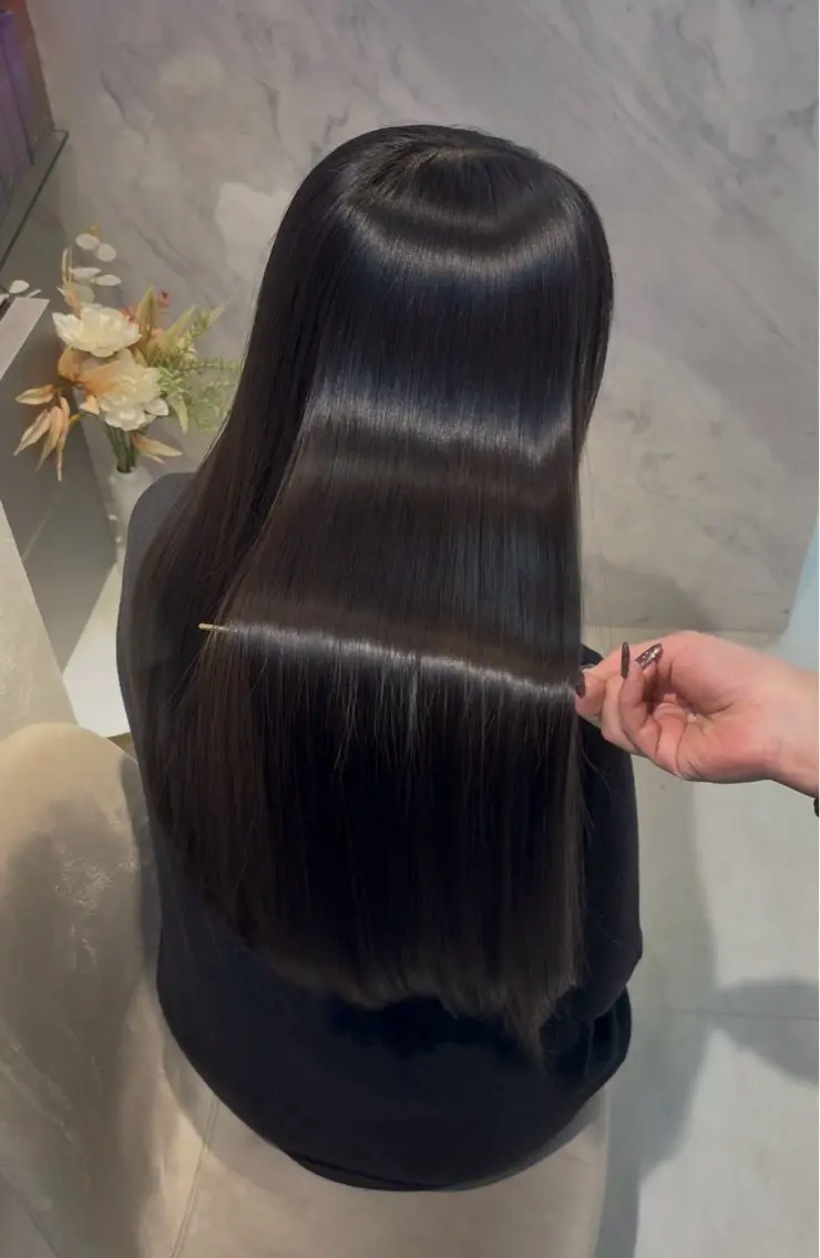 ロング カット ヘアカラー 縮毛矯正 トリートメント 今話題の艶髪矯正 美艶カラー/FUKAのヘアスタイル