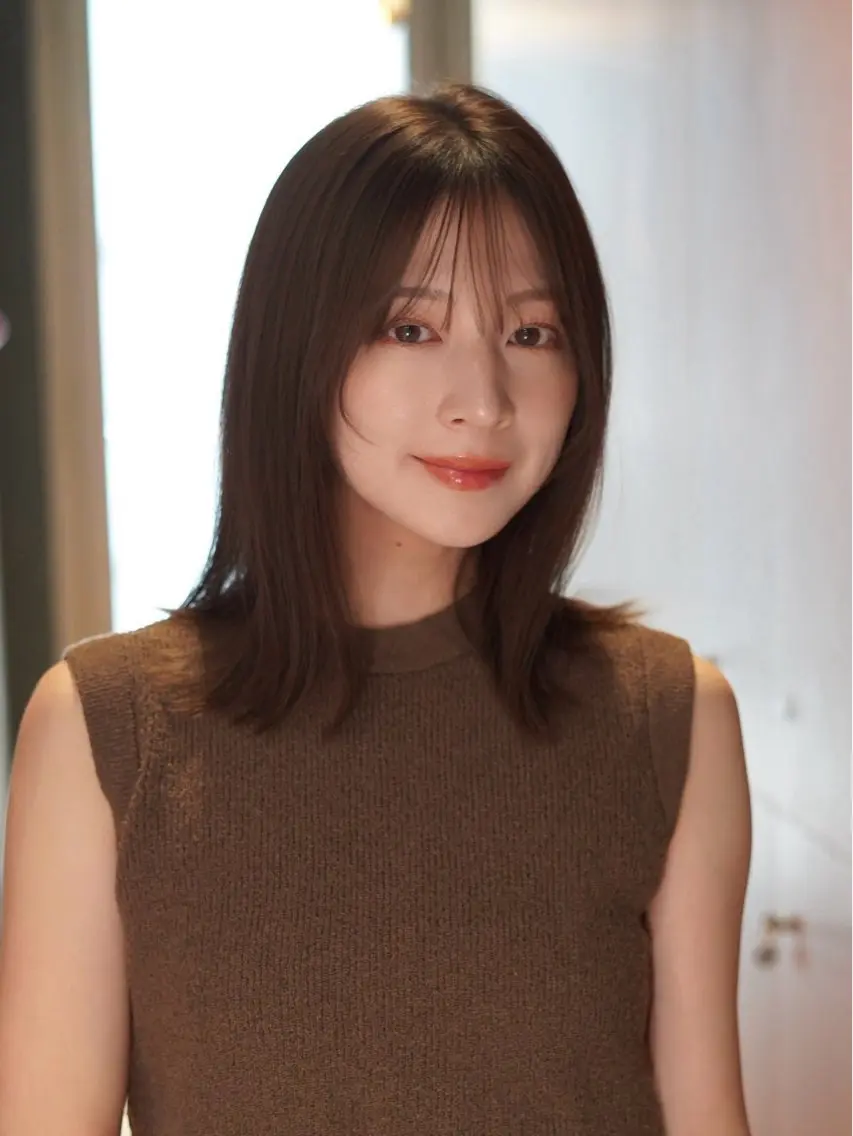 セミロング カラー カット ヘアカラー トリートメント 銀座/柔らかベージュ 似合せカット/ハルトのヘアスタイル