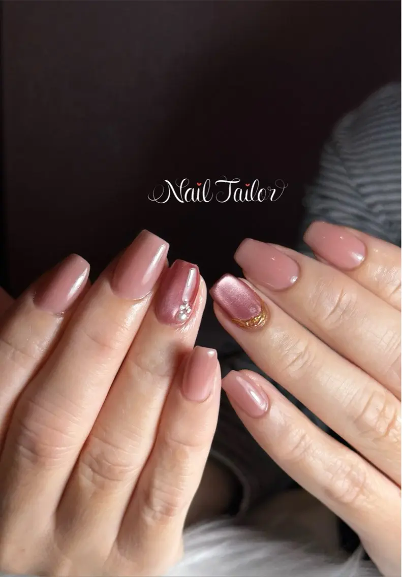 ネイル 長さ出し キラキラネイル マグネットネイル ニュアンスネイル ワンカラーネイル ハンドネイル NailTailor ネイルテイラーのネイルデザイン