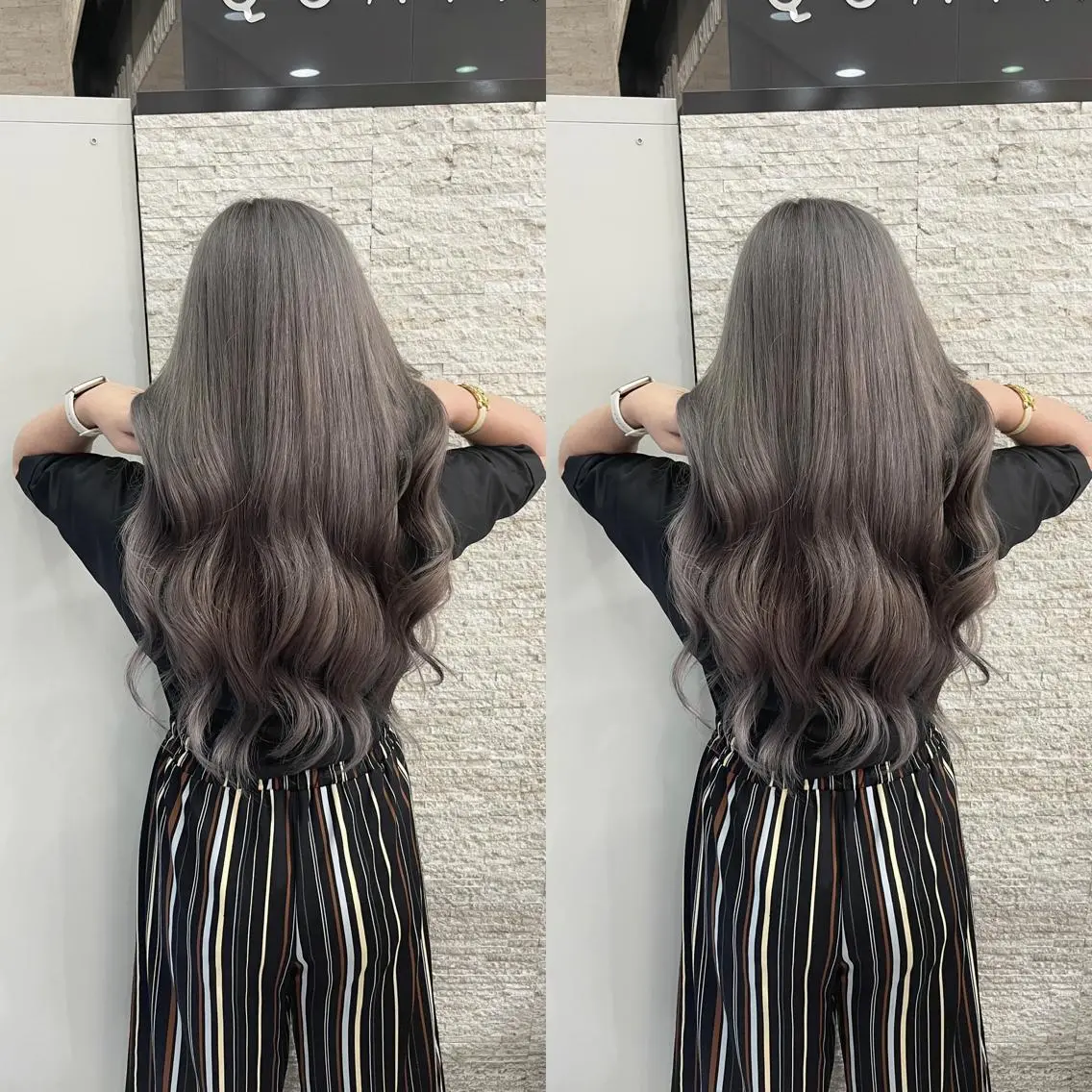 ロング ヘアカラー トリートメント Y Uのヘアスタイル