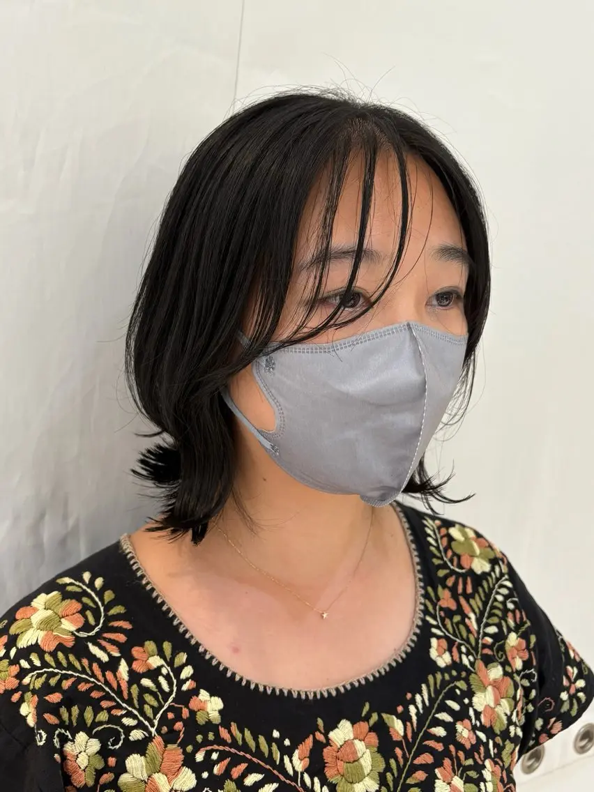 ミディアム カラー ボブ 顔まわりレイヤー レイヤーカット ショートカット/ カラーARAI🫧のヘアスタイル