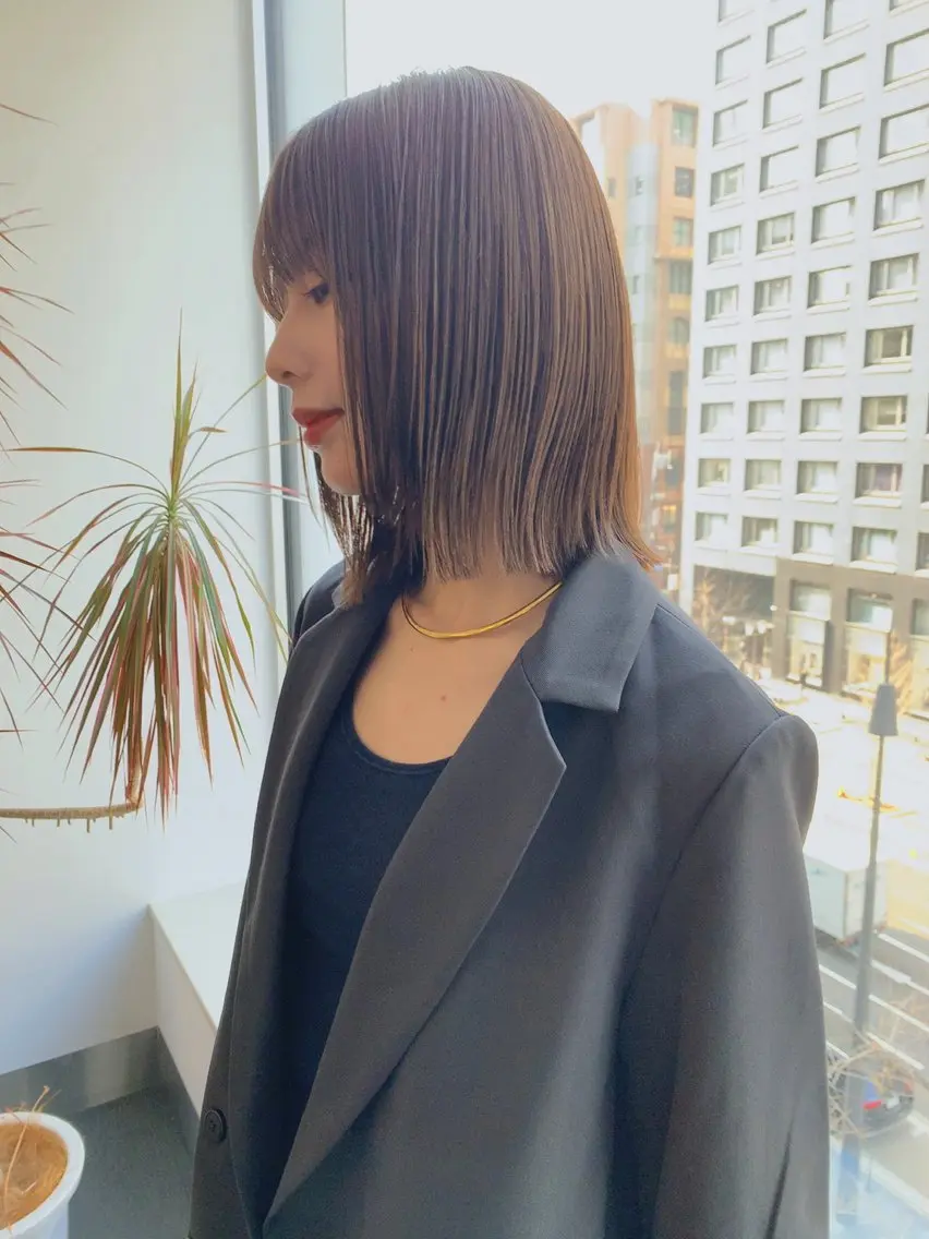 ミディアム カラー カット ヘアカラー トリートメント ボブ/大人ヘア k-two濱田のヘアスタイル