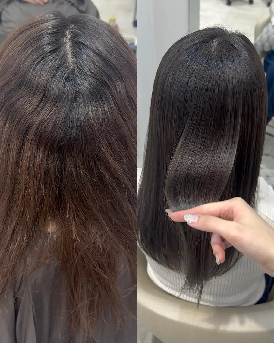 ロング カラー パーマ ヘアアレンジ 髪質改善 カット ヘアカラー 縮毛矯正 トリートメント ヘアセット パク・ボミン小野リエ 韓国ハーフ🦊のその他イメージ