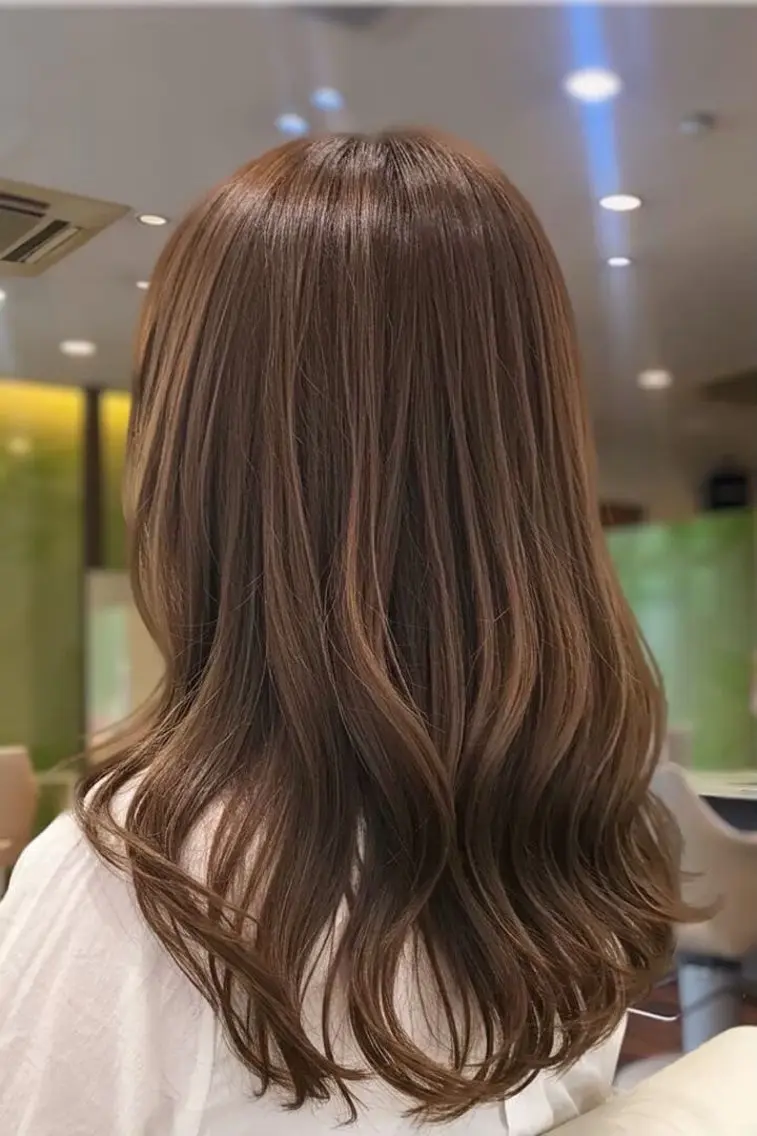 セミロング カラー 細川 明子のヘアスタイル