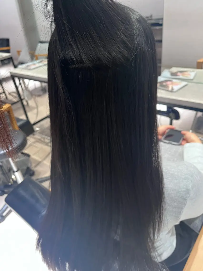 ロング カラー パーマ 縮毛矯正 縮毛矯正 / 透明感カラー首藤大翔のヘアスタイル