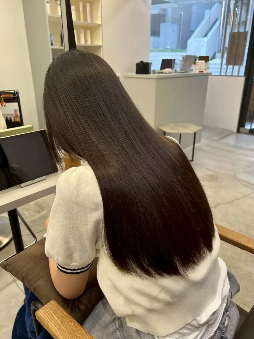 ロング パーマ 縮毛矯正 ハイトーンカラー が絶対可愛い✨泰聖✨のヘアスタイル