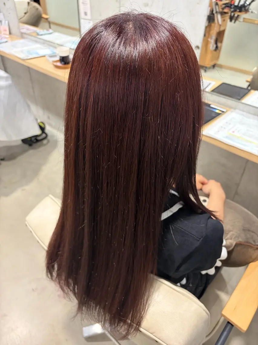 ロング ピンクラベンダー ヘアカラー 安永識央里/大曽根/ カラーモデルのヘアスタイル