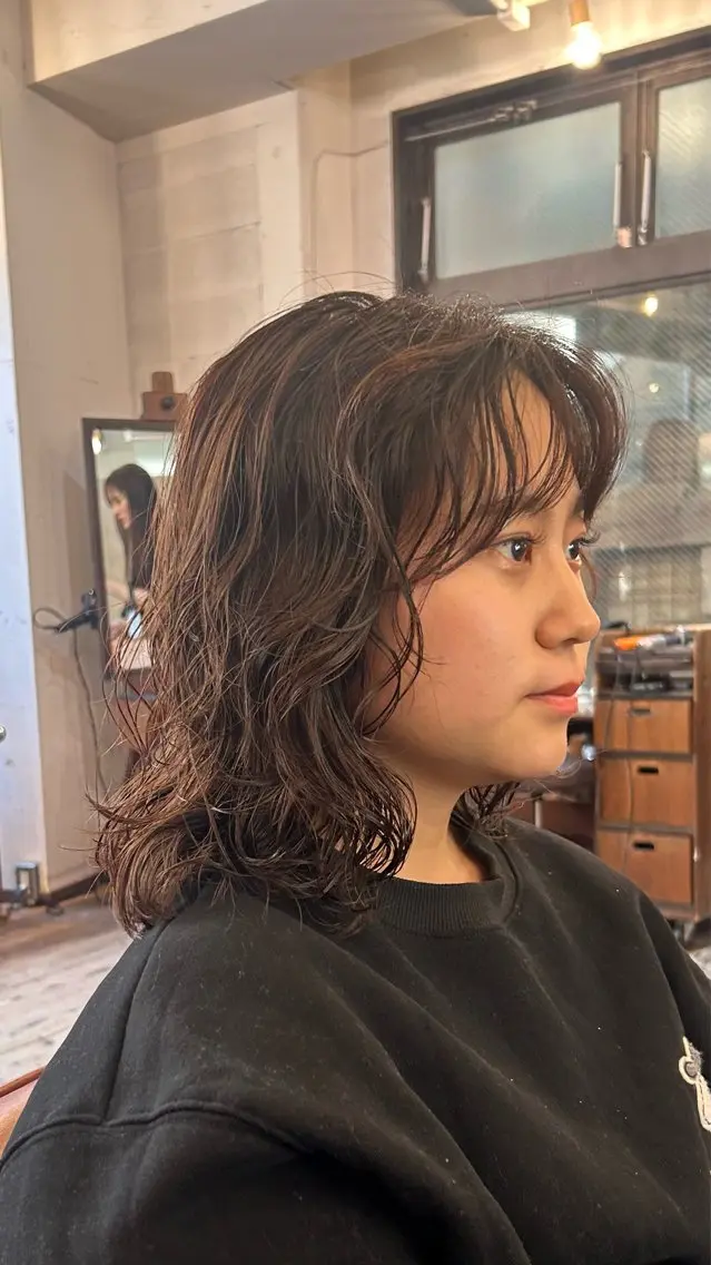 ミディアム パーマ ミディアムパーマ ニュアンスパーマ カット パーマ 🌿ボブ パーマ高橋啓太🌿のヘアスタイル