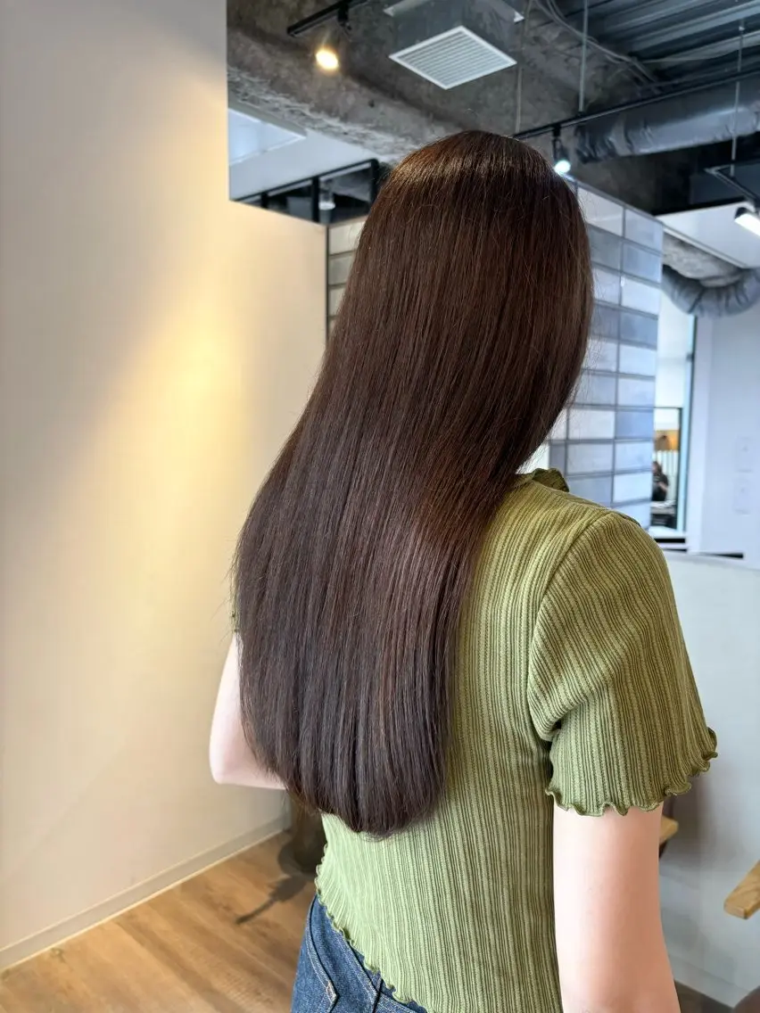 ロング カラー ブラウンカラー ココアブラウン ヘアカラー トリートメント レイヤー/大人メンズ パーマ🌀 平島拓也のヘアスタイル