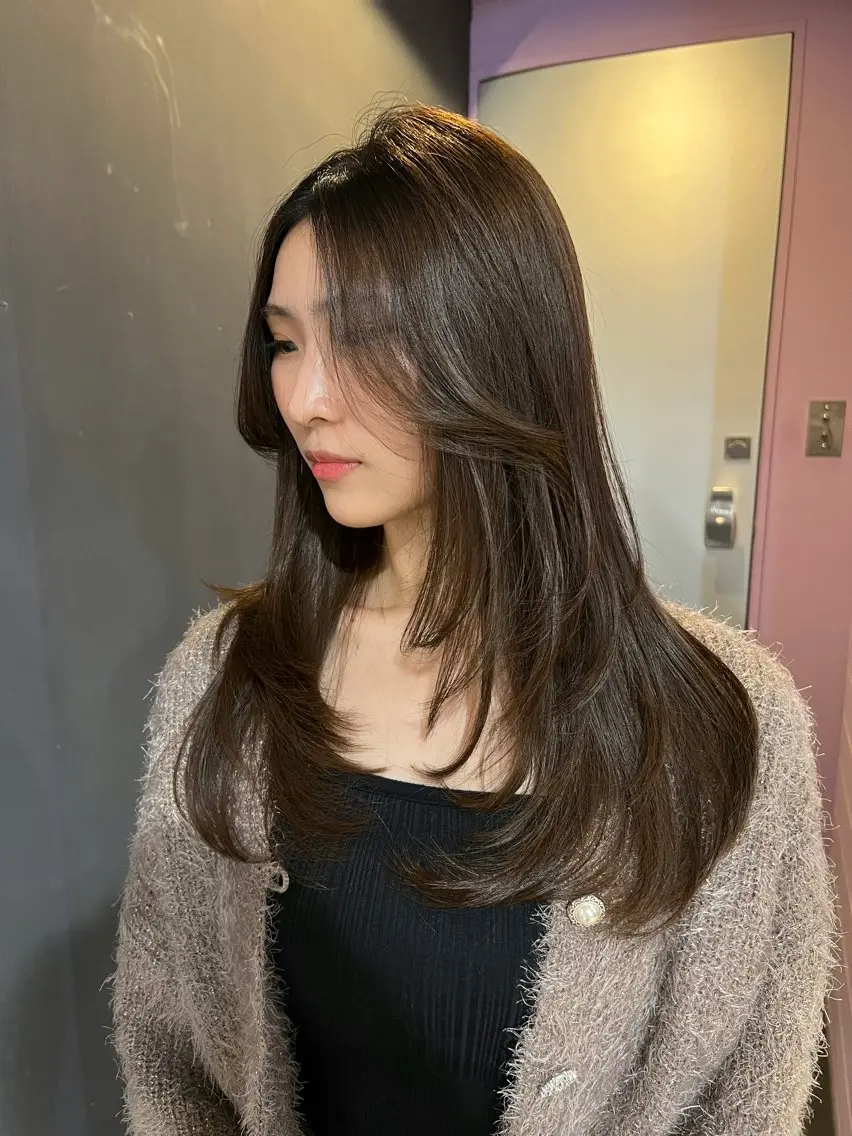 ロング カラー レイヤーカット ボブカットモデル 募集中　ukaのヘアスタイル
