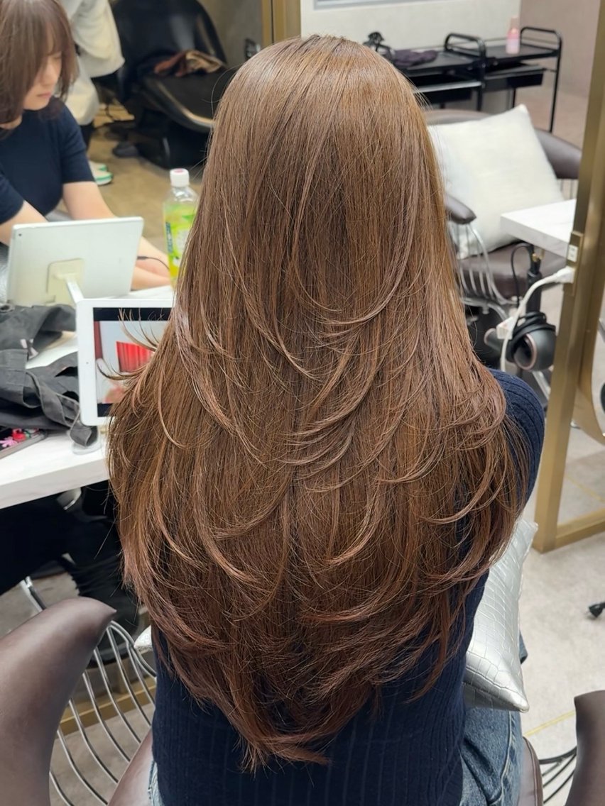 ロング カラー カット ヘアカラー トリートメント レイヤーダブルカラー KYONのヘアスタイル