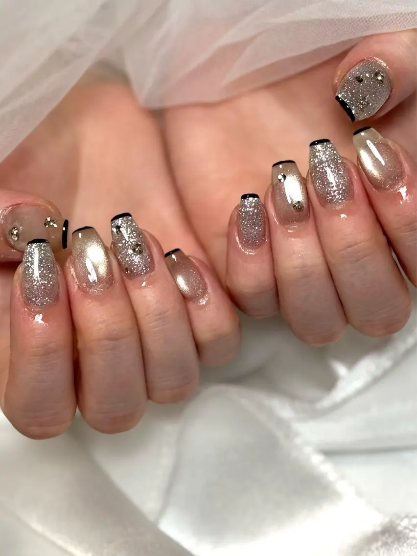 ネイル フラッシュネイル ラメ(グリッター) マグネットネイル ハンドネイル salon luge あめ🍬のネイルデザイン