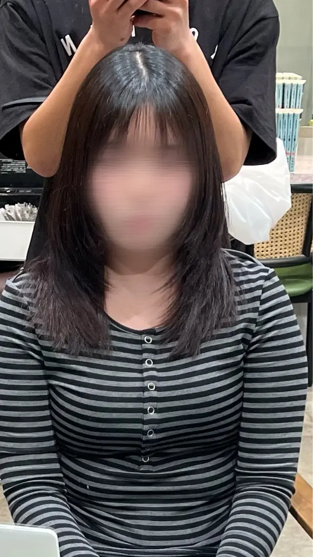 ミディアム レイヤーカット 赤み消し艶カラー🍒 髪質改善　KAIのヘアスタイル