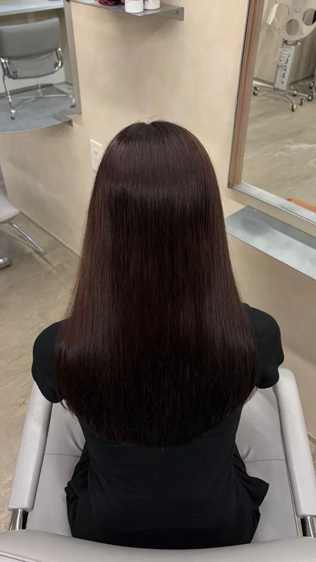 ロング チョコレートブラウン カット ヘアカラー モデル様大募集🎀 藤岡瑞穂のヘアスタイル