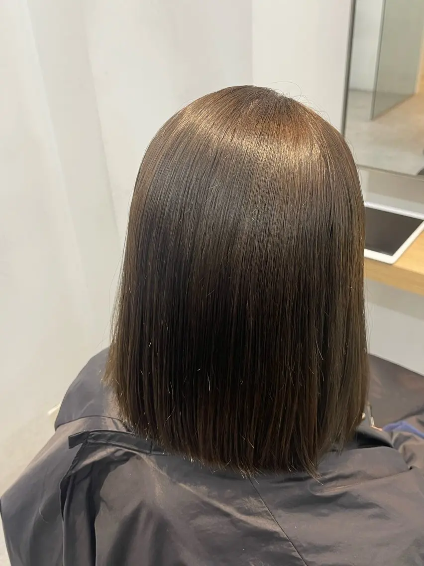セミロング カラー グレージュ オリーブグレージュ オリーブグレー 綱島/髪質改善 /艶髪/ルキヤ‎‎のヘアスタイル