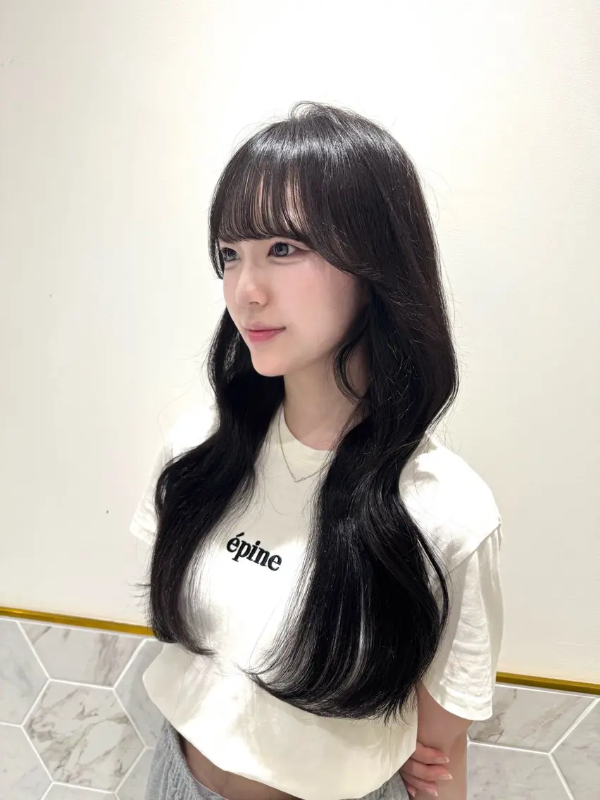 ロング カラー ブラウンカラー ダークブラウン costes 今井芽依のヘアスタイル