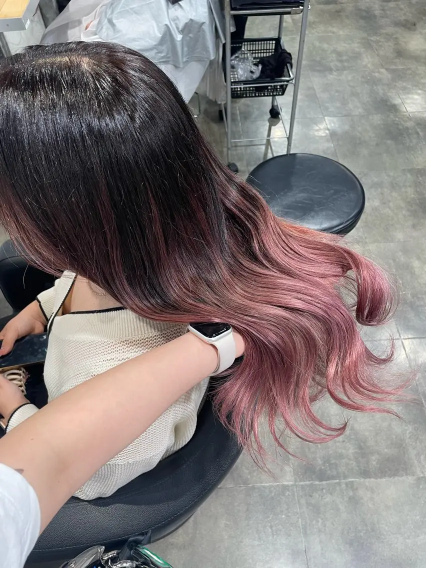 セミロング カラー ヘアカラー ハイトーン 横浜💞ミオのヘアスタイル