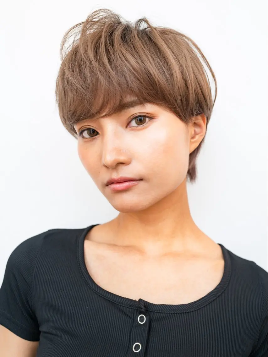 ショート カラー パーマ ショートヘア Lond re Maison.原宿のヘアスタイル
