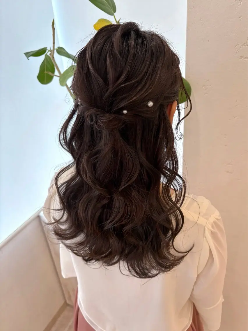 ロング ヘアアレンジ ハーフアップ yua モデル募集の眉毛・アイブロウイメージ