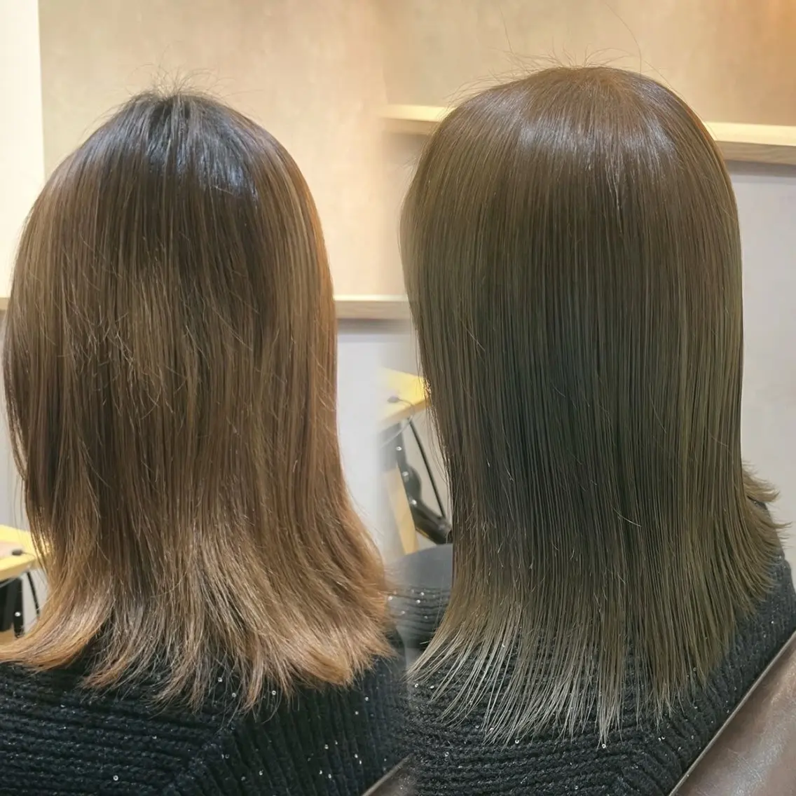 カラー ベージュカラー オリーブベージュ ☁️艶カラー☁️田邉 栞璃のヘアスタイル
