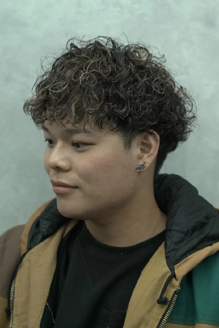 パーマ プードルパーマ メンズ特化 石田はるむのヘアスタイル