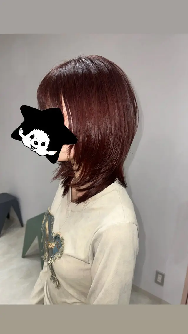 ミディアム カット 韓国レイヤー特化 ／ミクのヘアスタイル