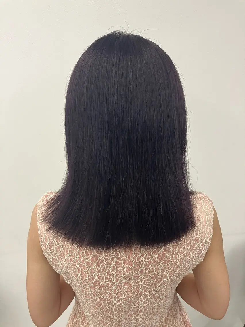 ミディアム カラー ヘアアレンジ 💓色落ちまで綺麗な 垢抜けカラー💓のヘアスタイル