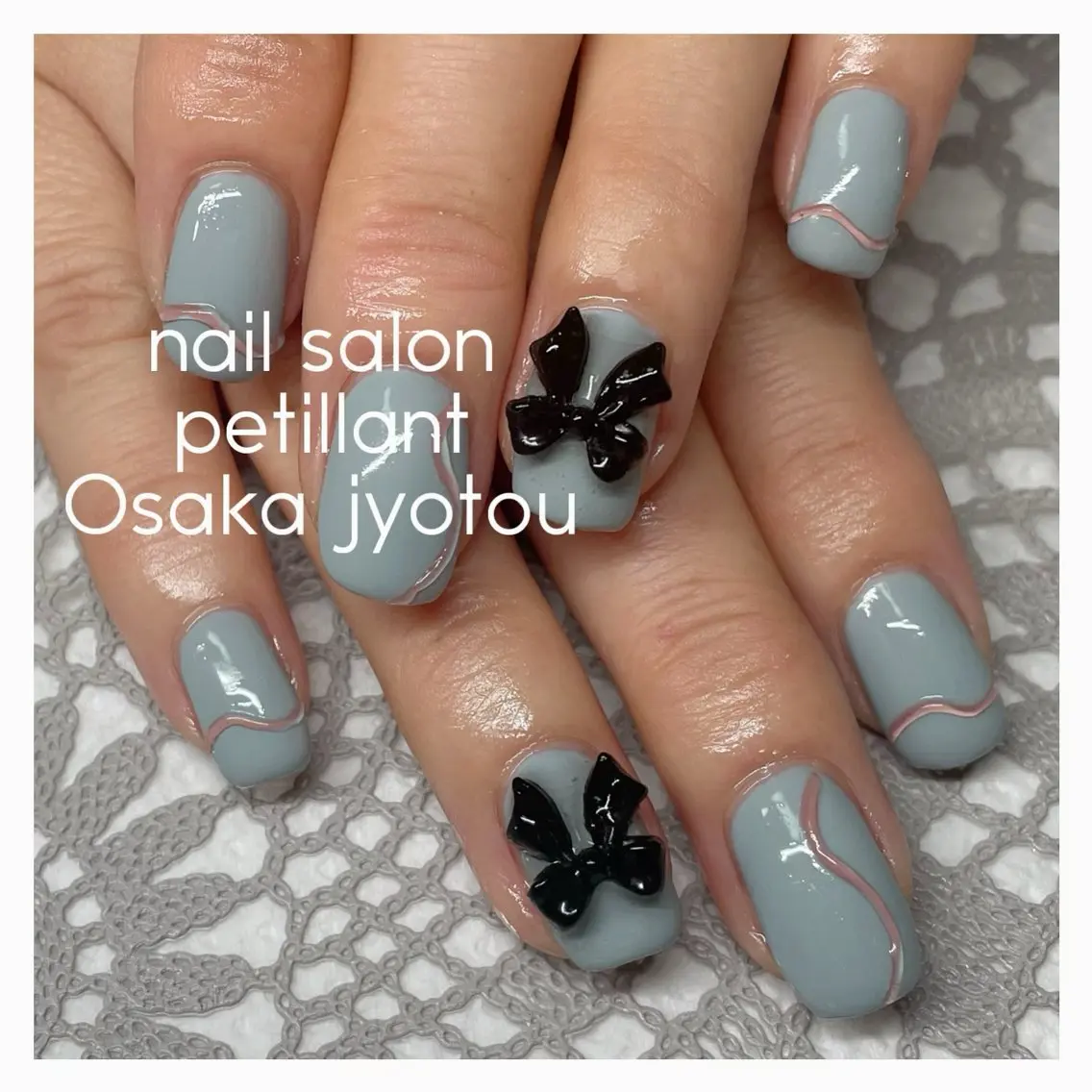 ネイル リボン nail salon petillantのネイルデザイン
